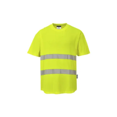 Portwest Hi-Vis pamut póló pamut hálós betétes póló S/S