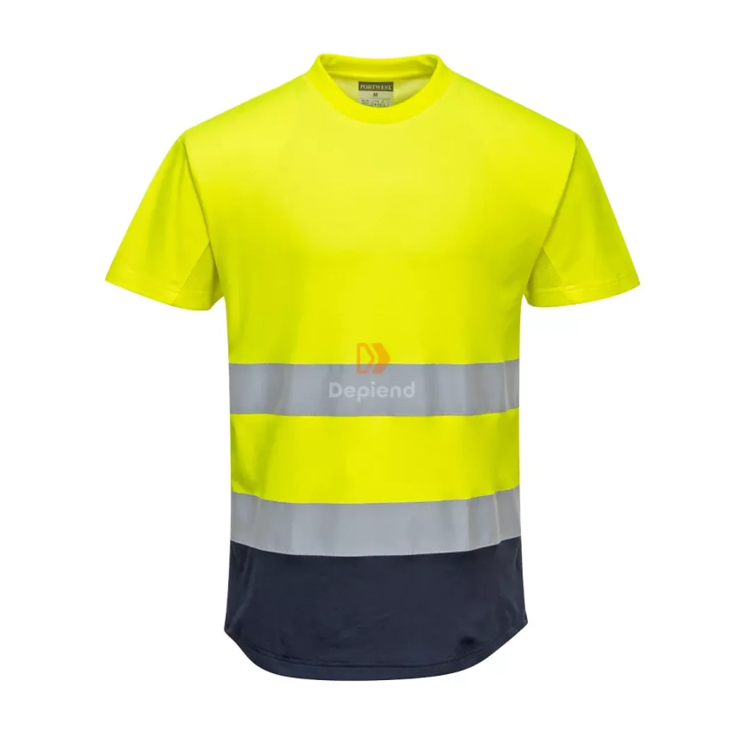 Portwest Kéttónusú Mesh póló sárga / tengerészkék