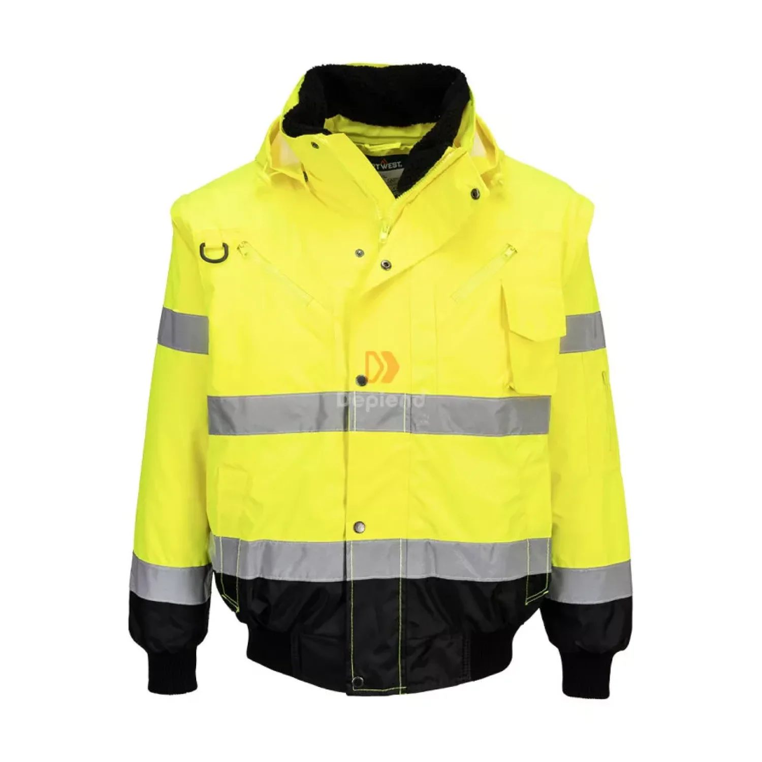 Portwest Hi-Vis 3 az 1-ben kontrasztos bomber dzseki sárga / fekete