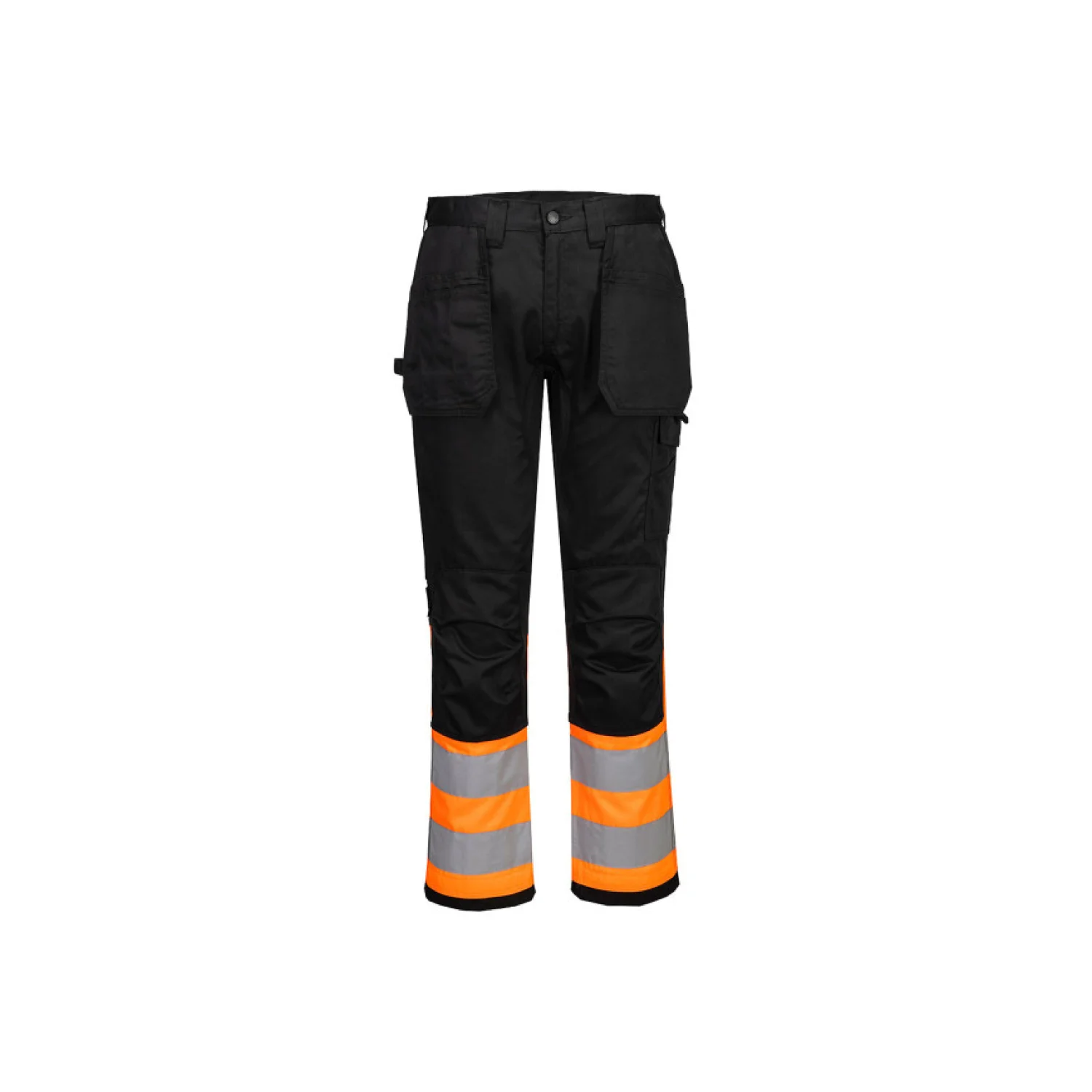 Portwest WX2 Eco Hi-Vis Class 1 lengőzsebes nadrág narancs/fekete