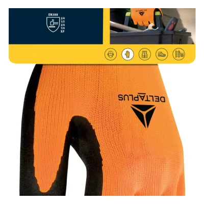 Delta Plus Pes latex kesztyϊ fekete