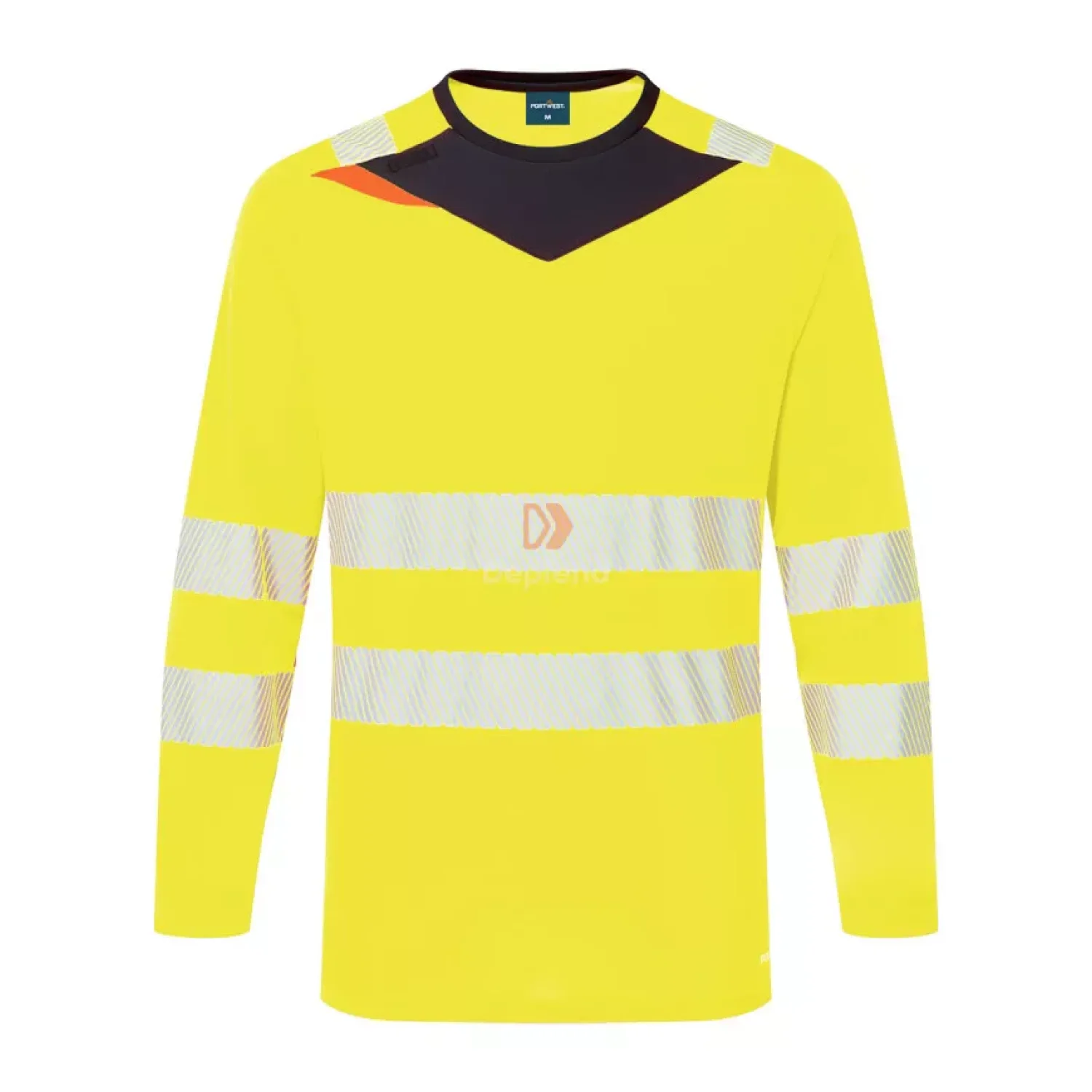 Portwest DX4 Hi-Vis hosszú ujjú póló L/S sárga / fekete