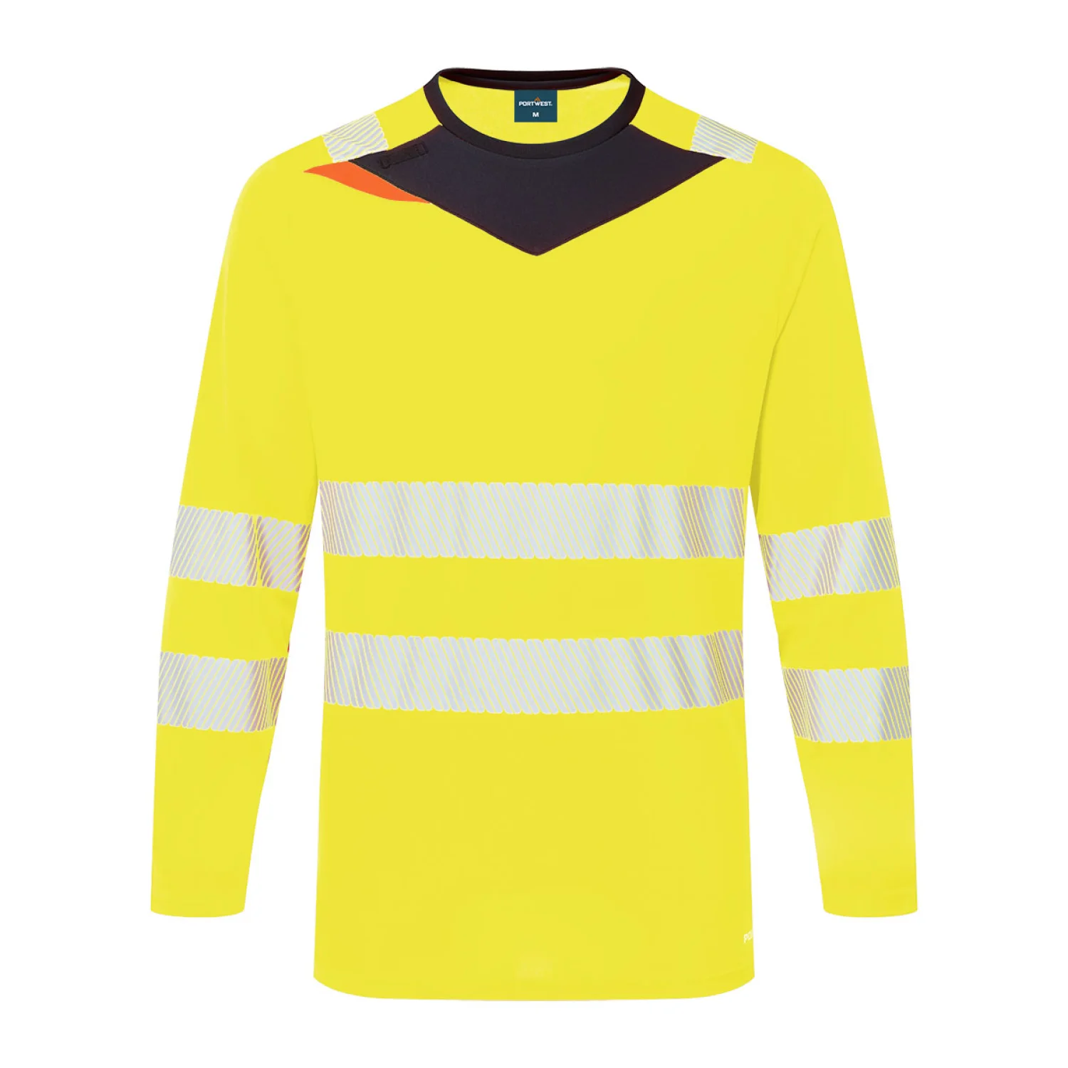 Portwest DX4 Hi-Vis hosszú ujjú póló L/S Sárga/Fekete