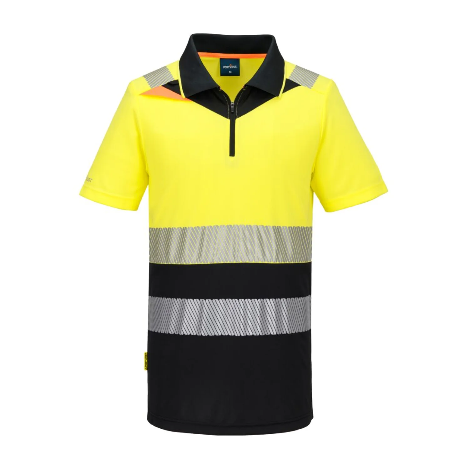 Portwest DX4 Hi-Vis Class 1 cipzáras pólóing sárga/fekete