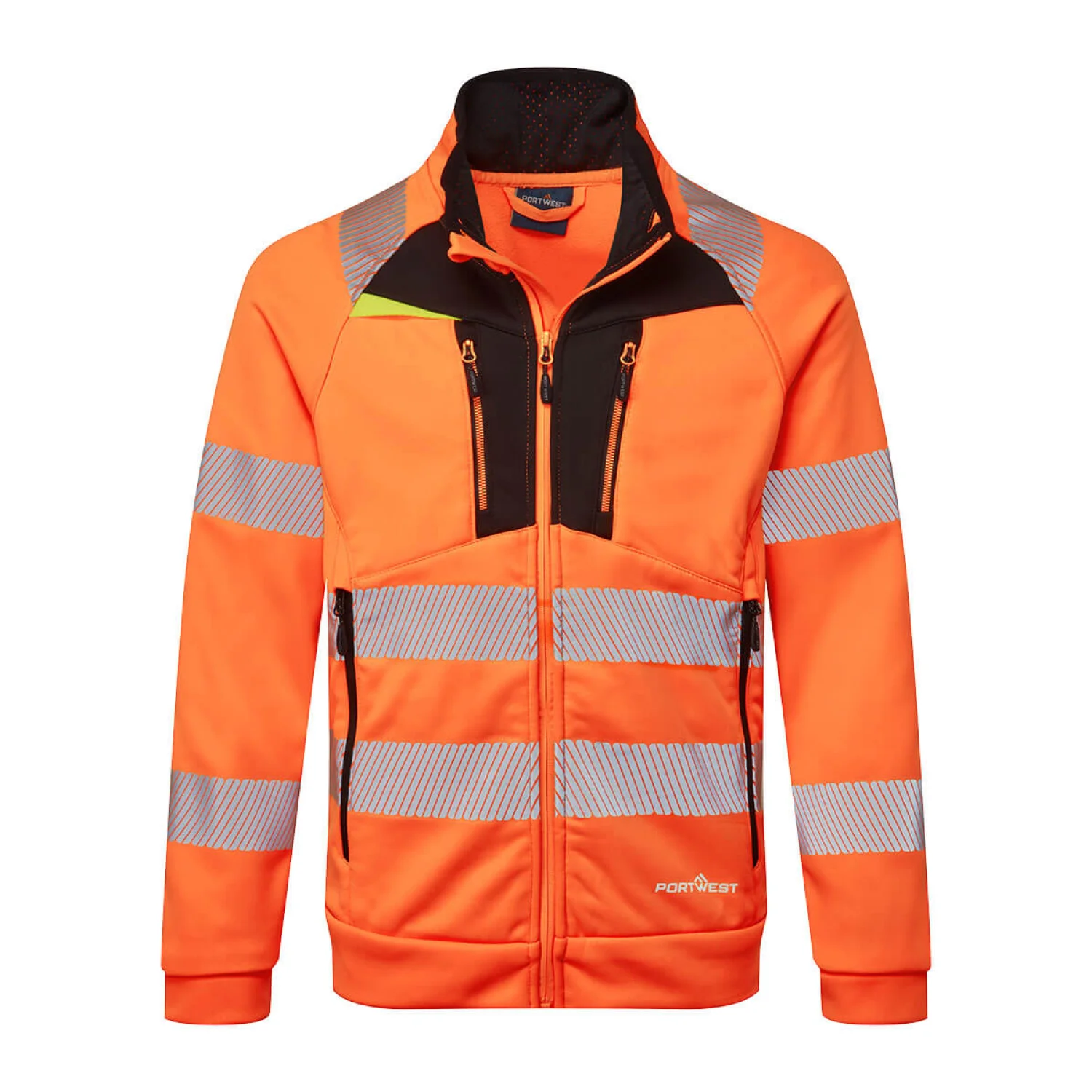 Portwest DX4 Hi-Vis cipzáras pulóver narancs/fekete
