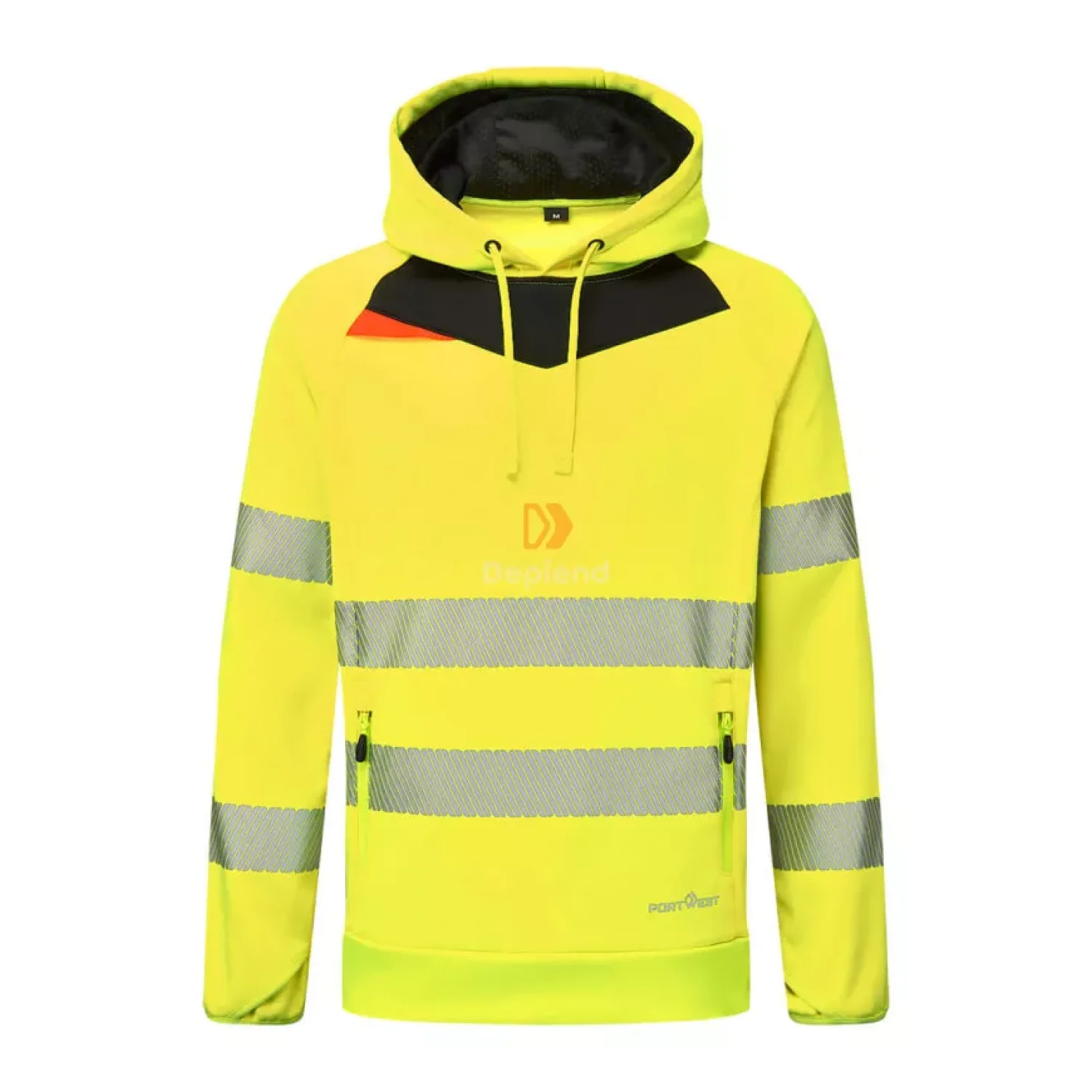 Portwest DX4 Hi-Vis kapucnis pulóver sárga / fekete