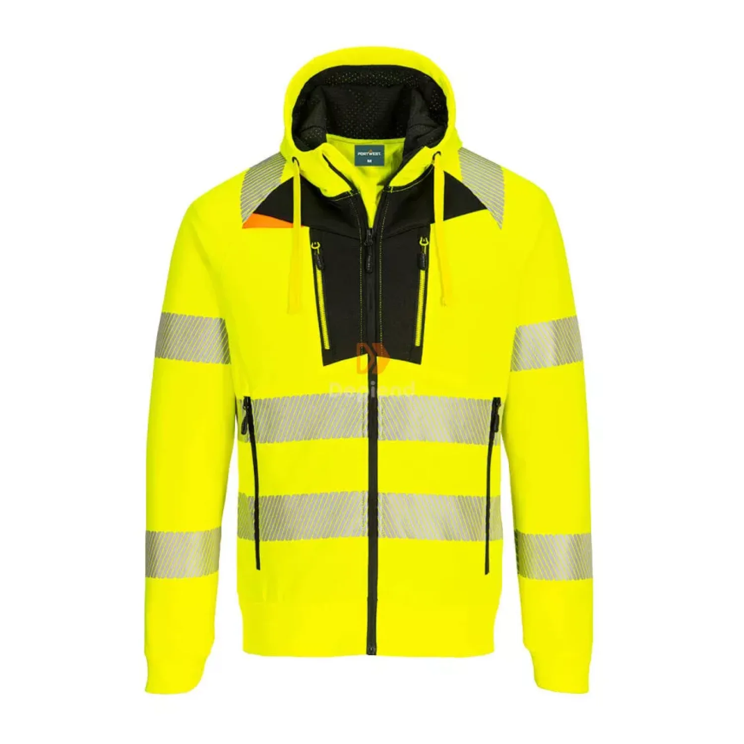 Portwest - DX4 Hi-Vis kapucnis pulóver sárga / fekete