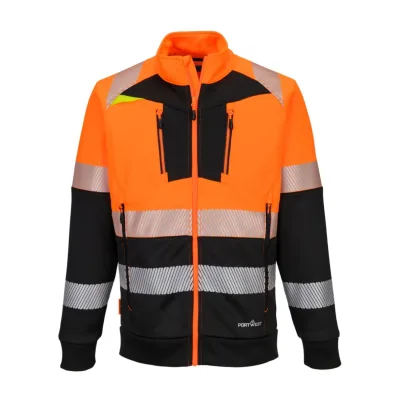 Portwest DX4 Hi-Vis 1. osztályú tölcsér nyakú cipzáras pulóver