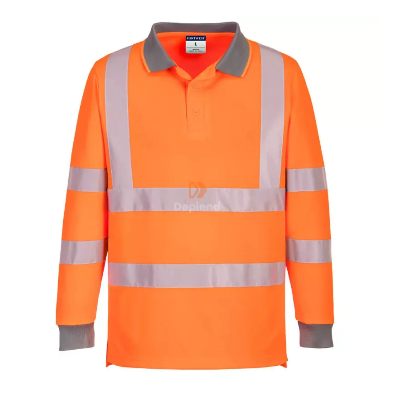 Portwest Eco Hi-Vis L/S Polo  (6 db) narancs