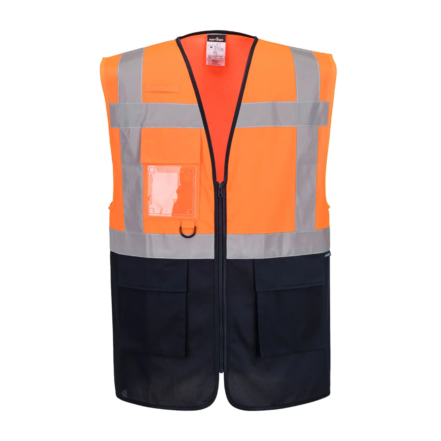 Portwest ES1 Essential Contrast Vest Narancs/Navy
