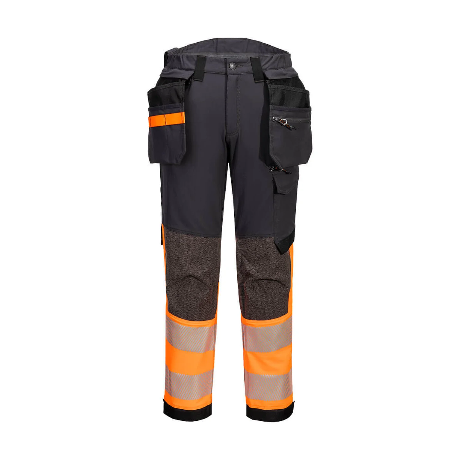 PORTWEST EV4 Hi-Vis Class 1 lengőzsebes nadrág Narancssárga/Acélszürke rövid