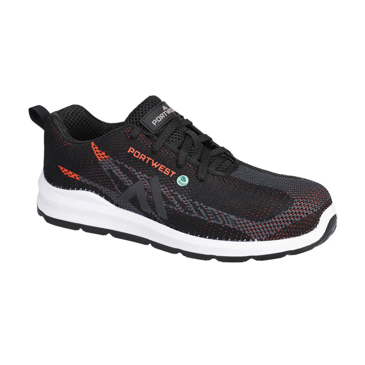 Portwest FX2 Eco Fly Composite Trainer S1PS SR FO munkavédelmi cipő S1PS fekete/piros