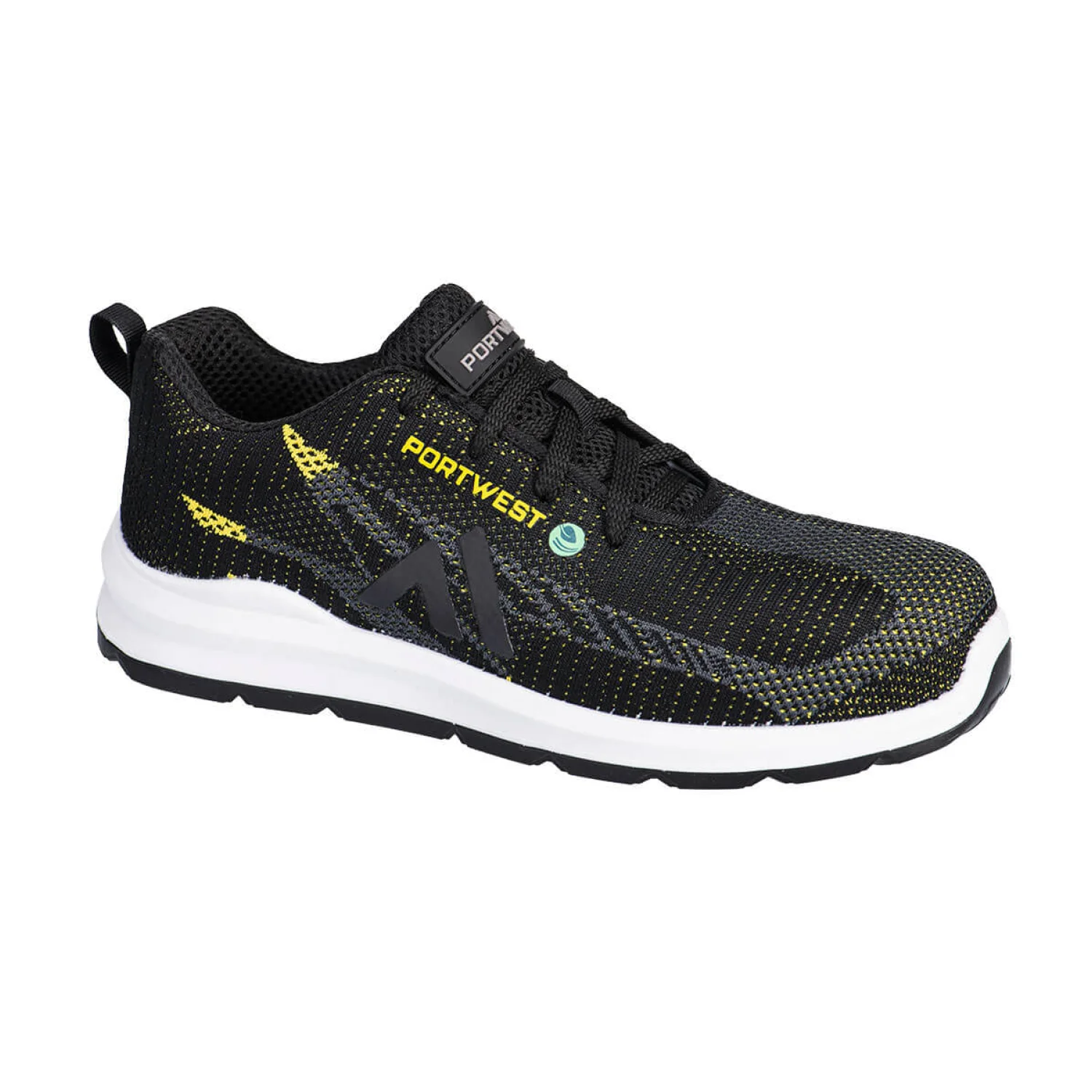 Portwest FX2 Eco Fly Composite Trainer S1PS SR FO munkavédelmi cipő S1PS fekete/sárga