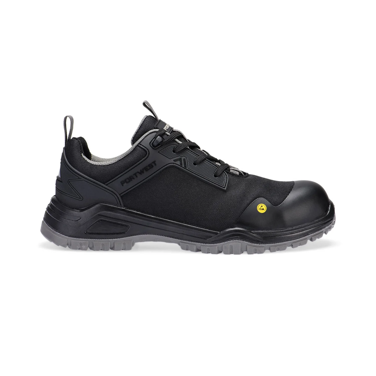 Portwest Composite Mesh Low munkavédelmi cipő S3S ESD SR FO S3S fekete/szürke