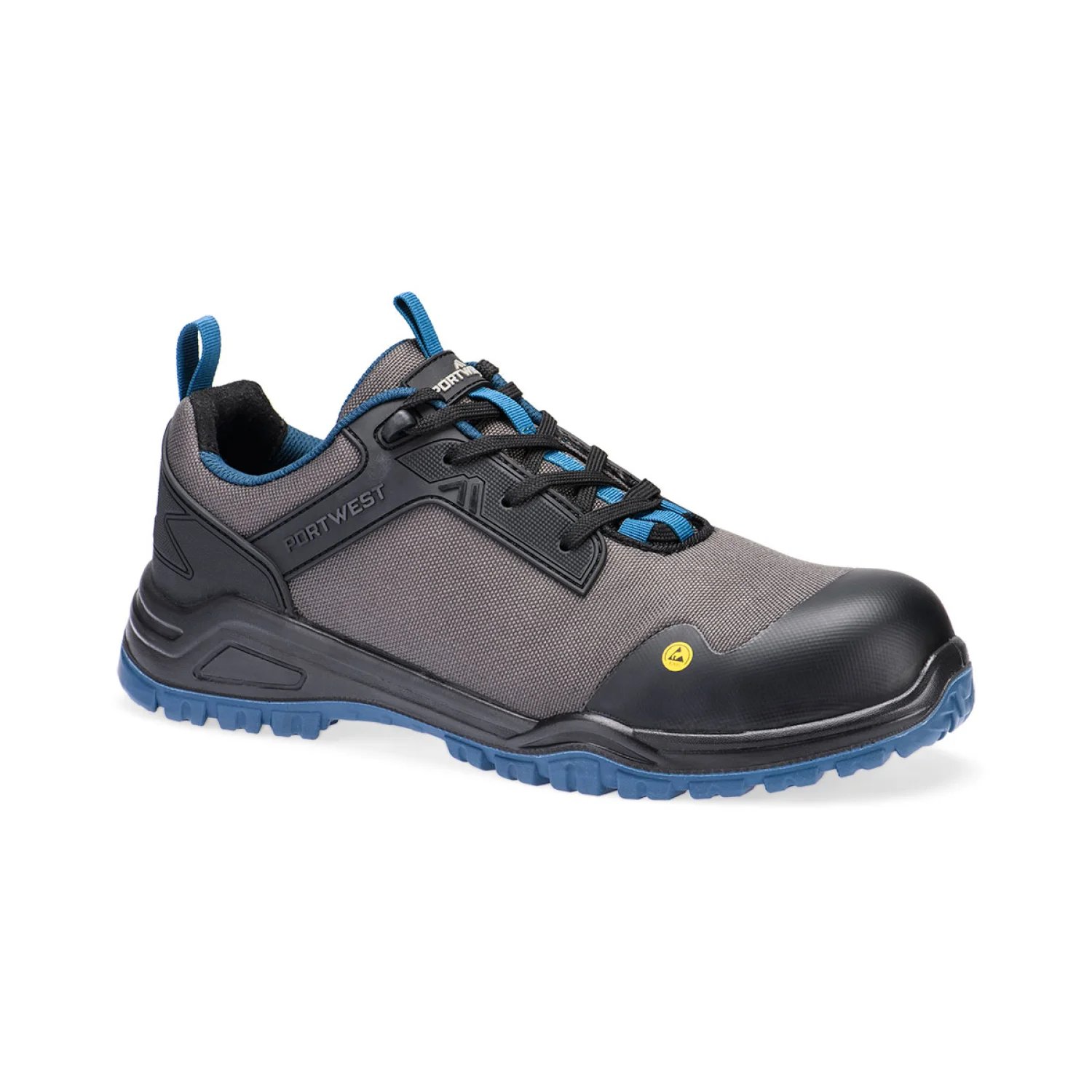 Portwest Composite Mesh Low munkavédelmi cipő S3S ESD SR FO S3S fekete/tengerzöld
