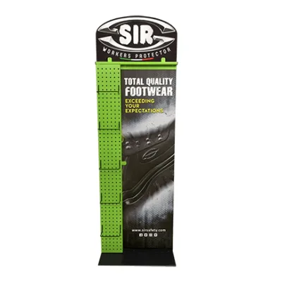 Sir Safety Tower display for footwear