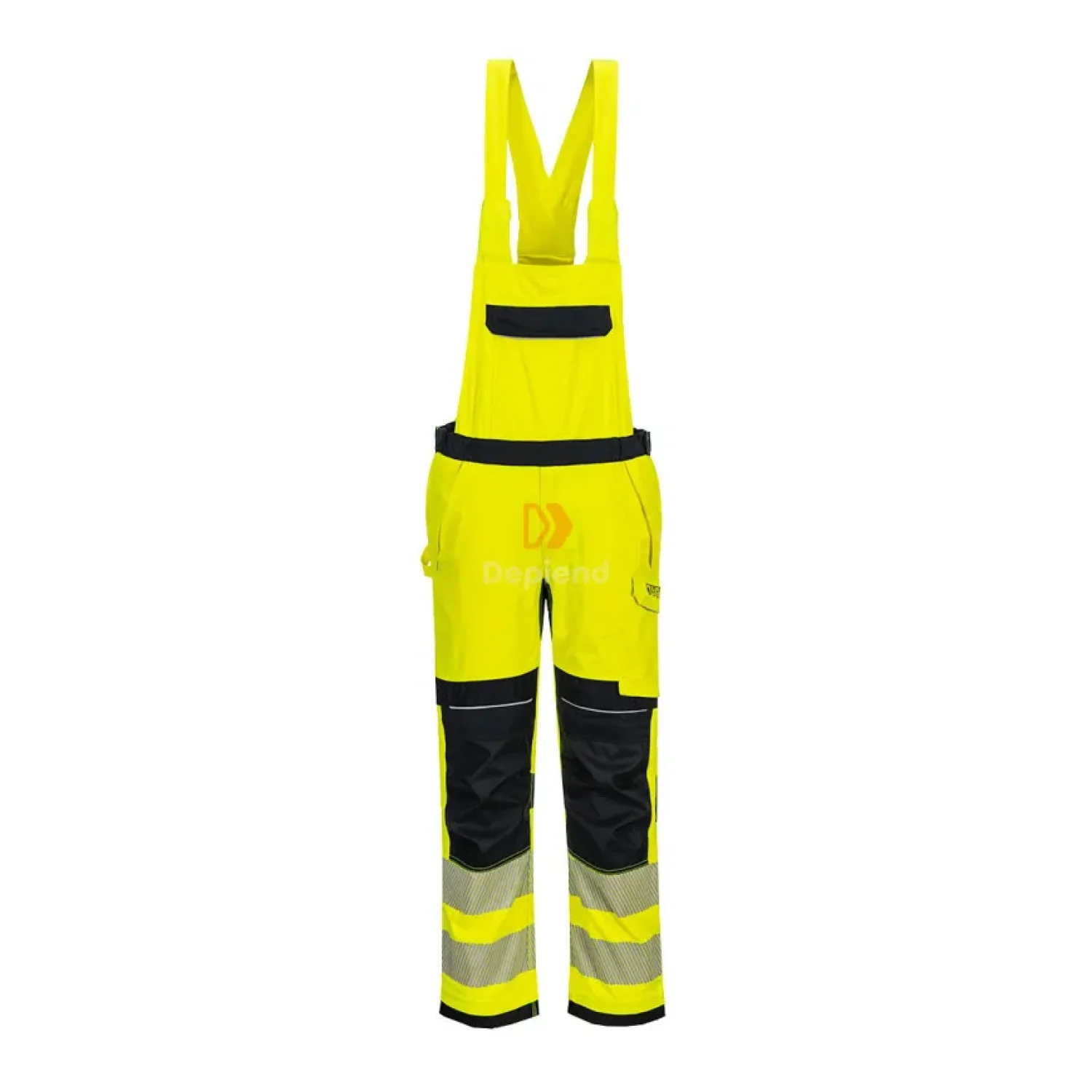 Portwest PW3 FR Modaflame Hi Vis kantáros nadrág sárga/tengerészkék