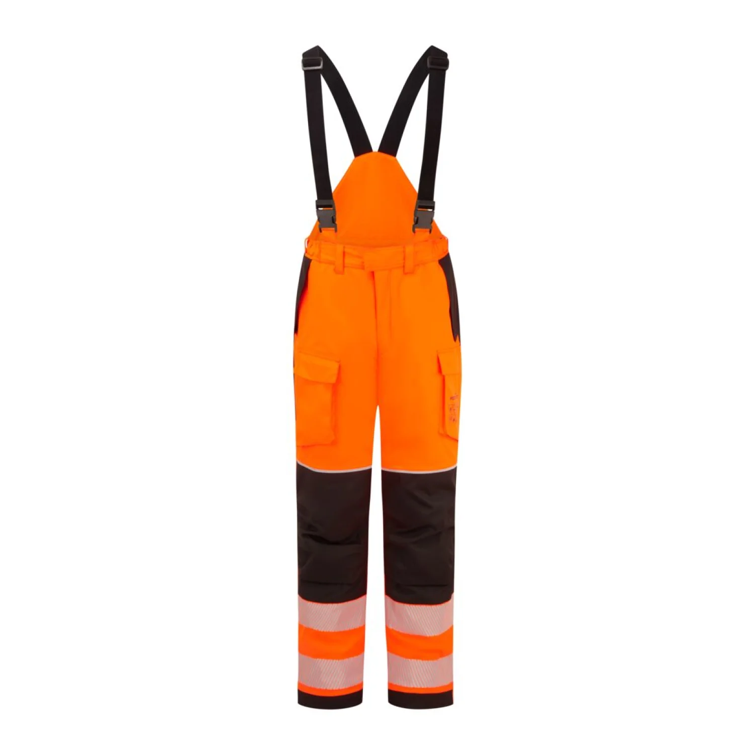 Portwest PW3 Modaflame Hi-Vis lángálló téli kantáros nadrág narancs/fekete