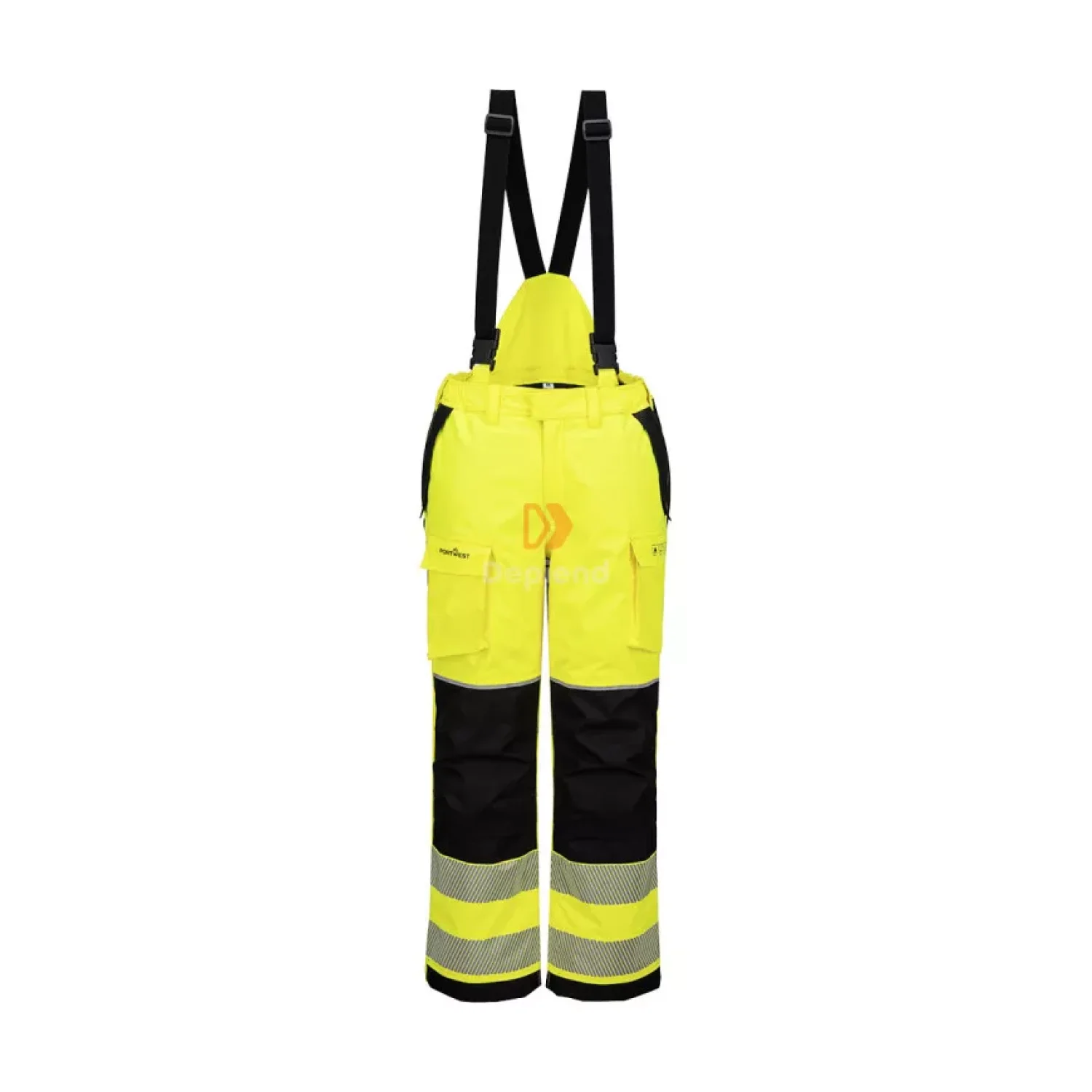 Portwest PW3 FR Modaflame Hi-Vis téli nadrág sárga / fekete