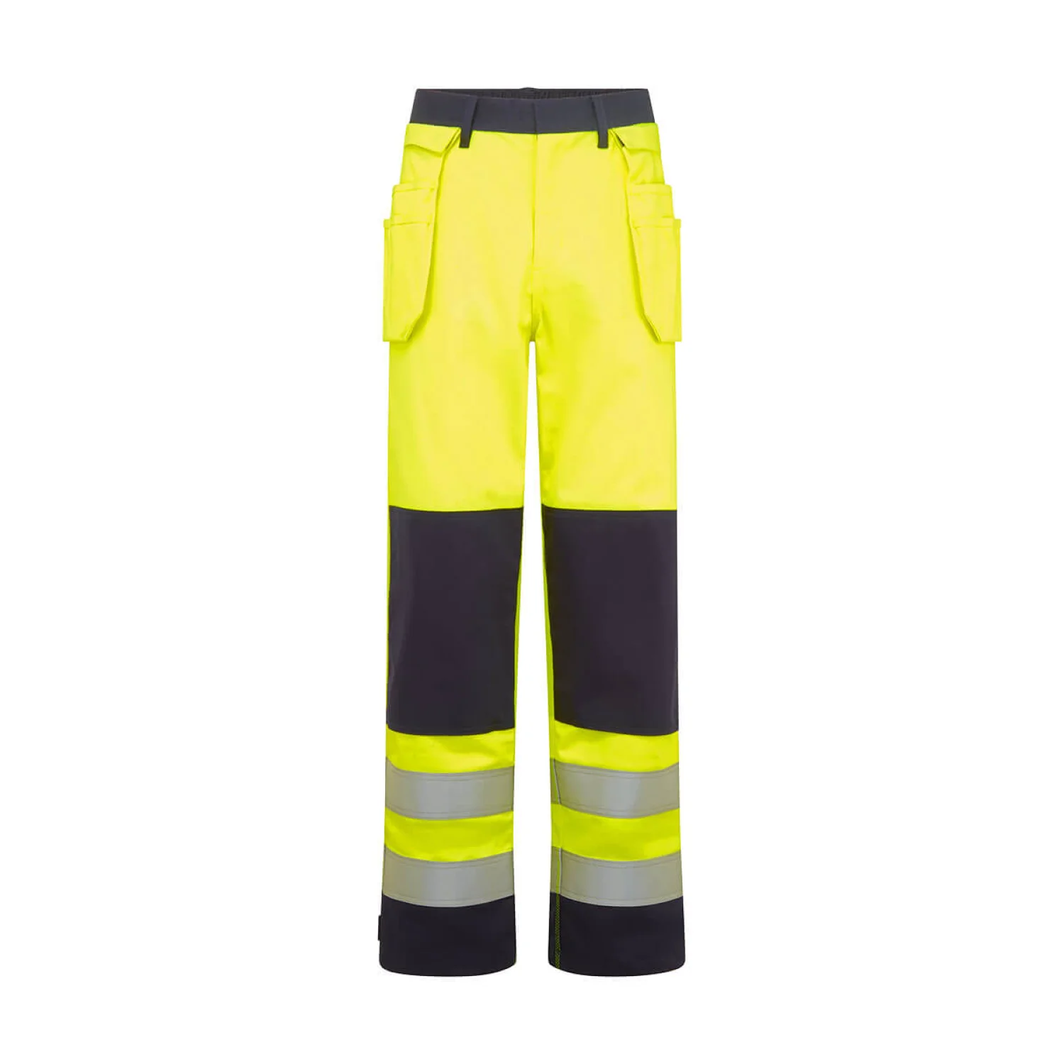 Portwest Bizflame Work Hi-Vis Contrast FR lengőzsebes nadrág Sárga/Navy