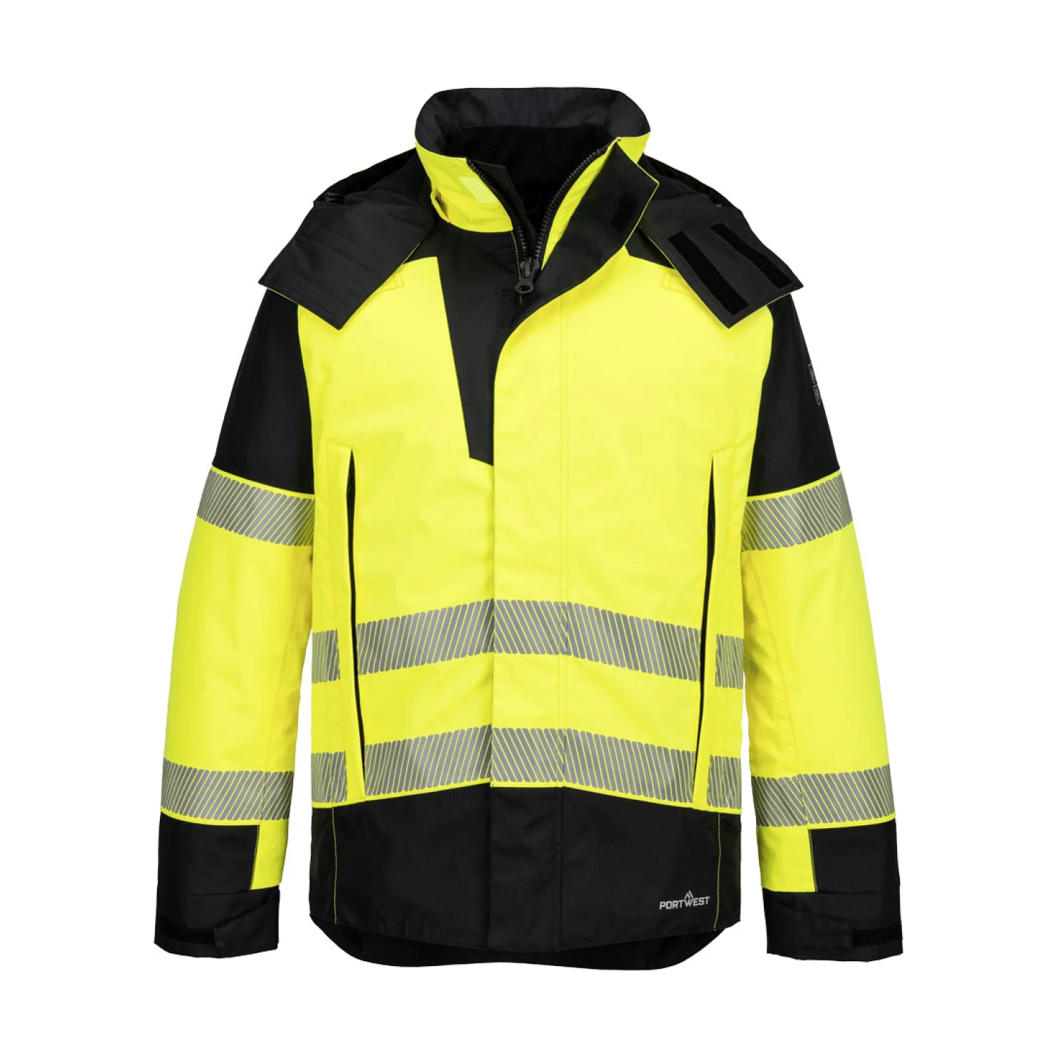 Portwest PW3 FR Modaflame Hi-Vis téli esőkabát Sárga/Fekete