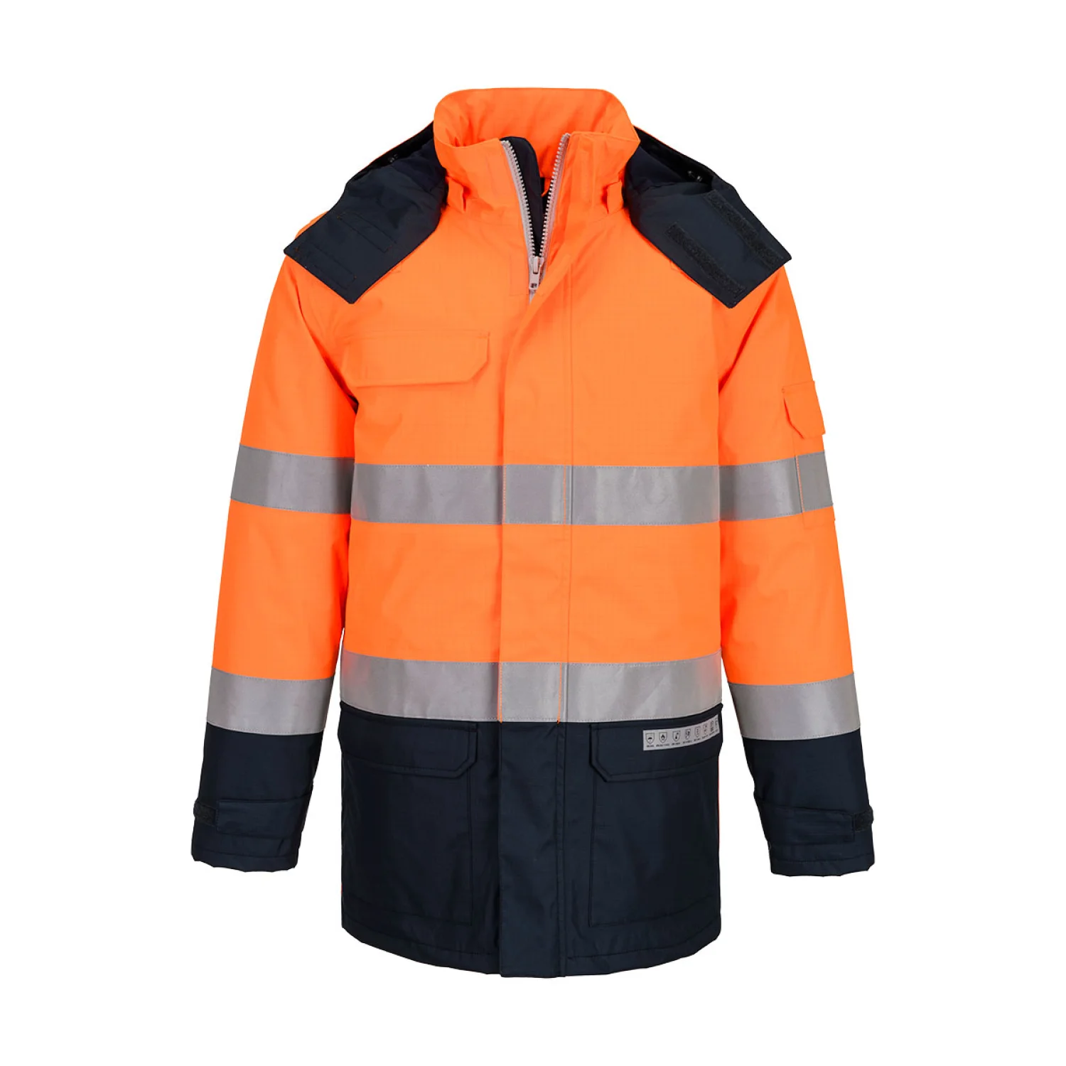 Portwest Bizflame Rain + Hi-Vis Multi-Norm Contrast FR téli kabát Narancs/Navy
