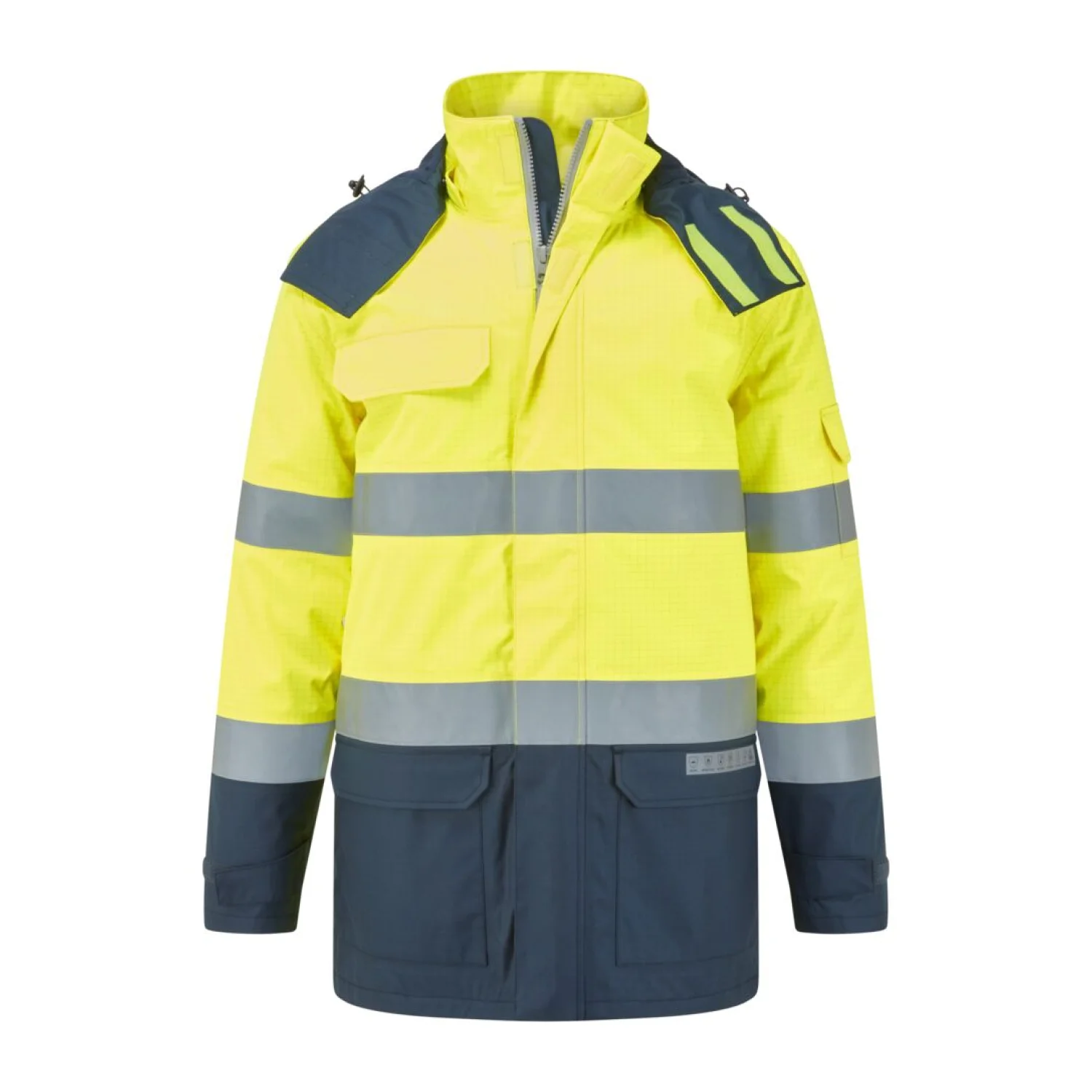 Portwest Bizflame Rain + Hi-Vis Multi-Norm Contrast FR téli kabát Sárga/Navy