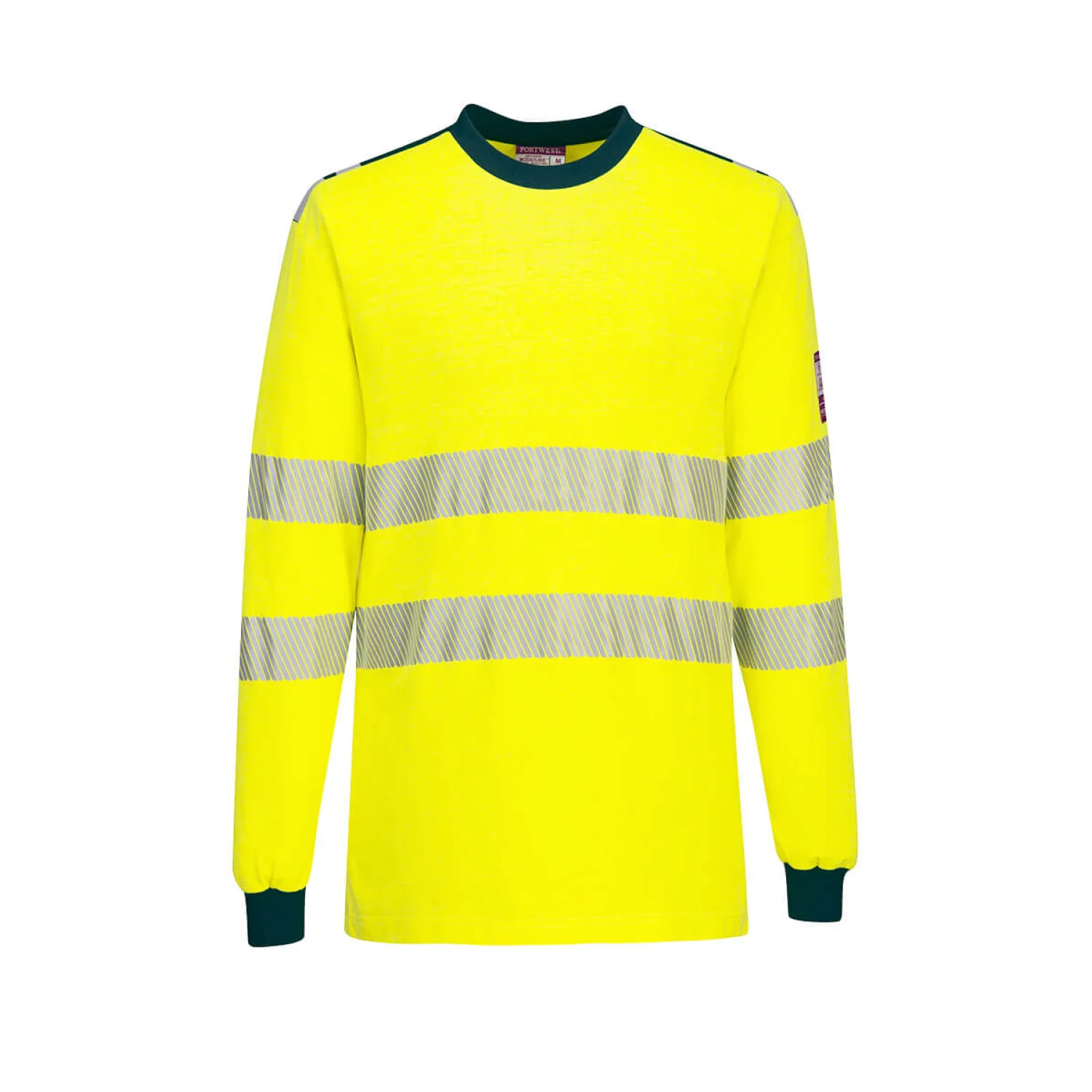 Portwest PW3 Modaflame Knit Hi-Vis FR hosszú ujjú póló Sárga/Navy