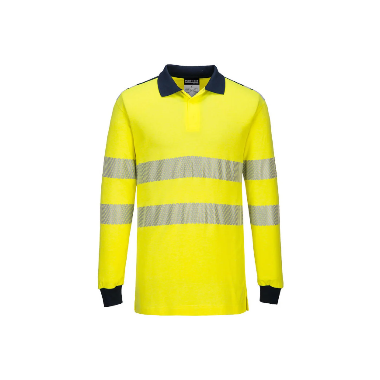 Portwest FR702 - WX3 LÁNGÁLLÓ HI-VIS PÓLÓING sárga/tengerészkék