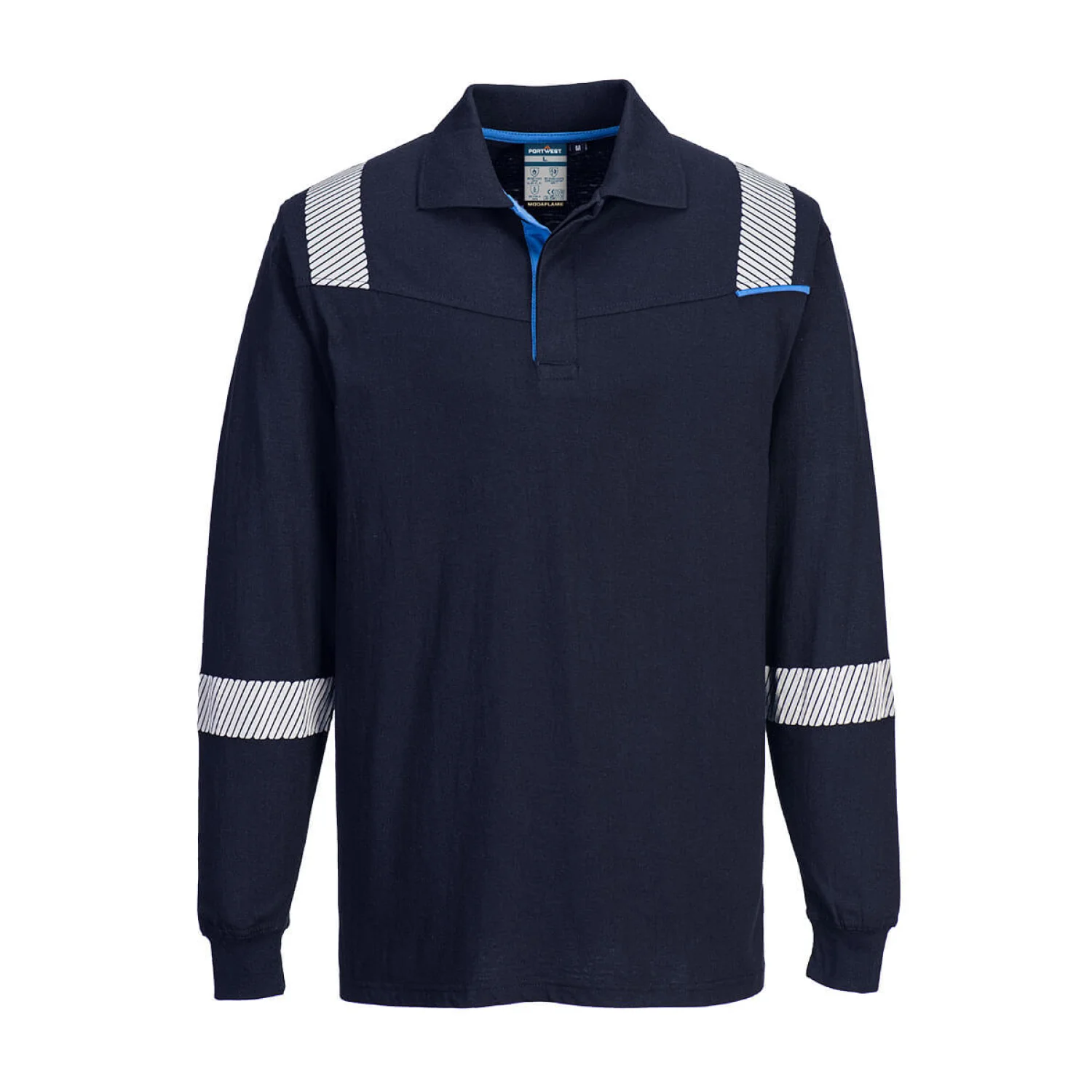 Portwest WX3 Flame Resistant Long Sleeve Polo Navy