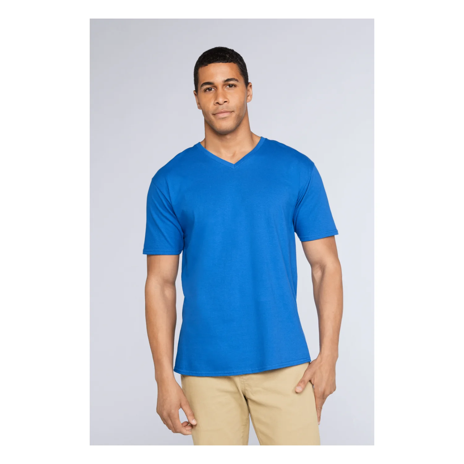 Gildan Premium COTTON® felnőtt v-nyakú póló Black