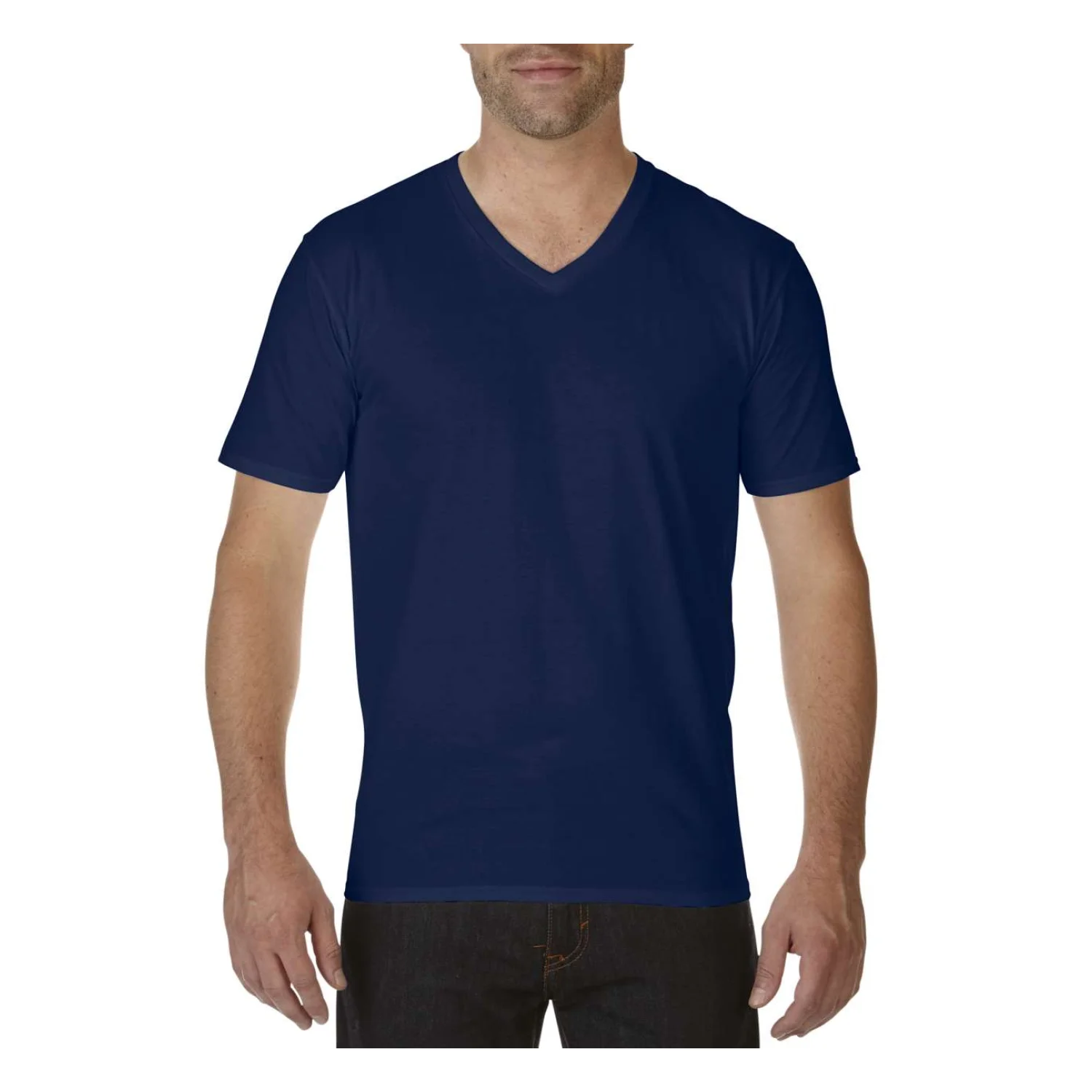 Gildan Premium COTTON® felnőtt v-nyakú póló Navy