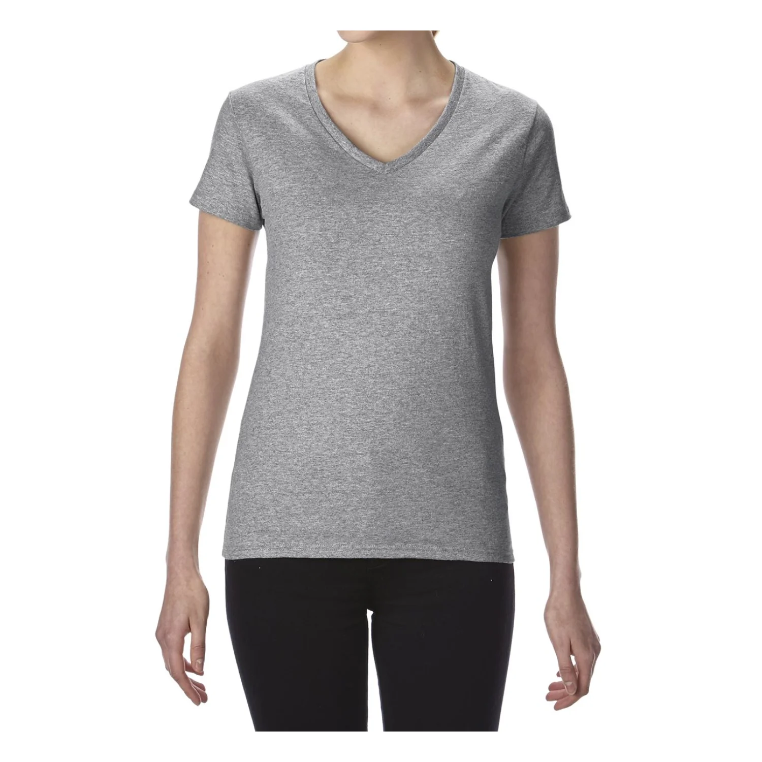 Gildan Premium COTTON®NŐI v-nyakú póló RS Sport Grey