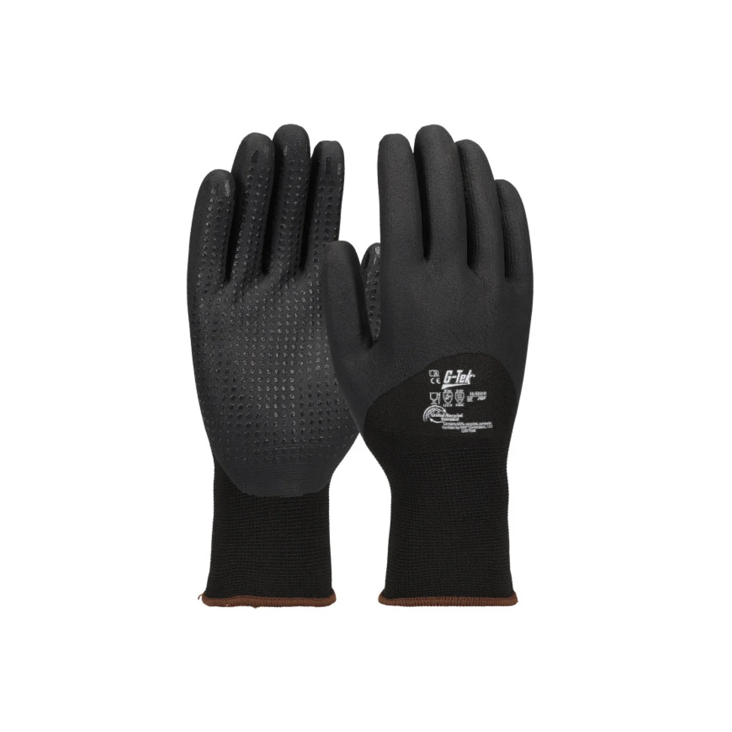 Gtek G-TEK 3RX 15G újrahasznosított poliészter/spandex, nitril 3/4 mártott munkavédelmi kesztyű fekete
