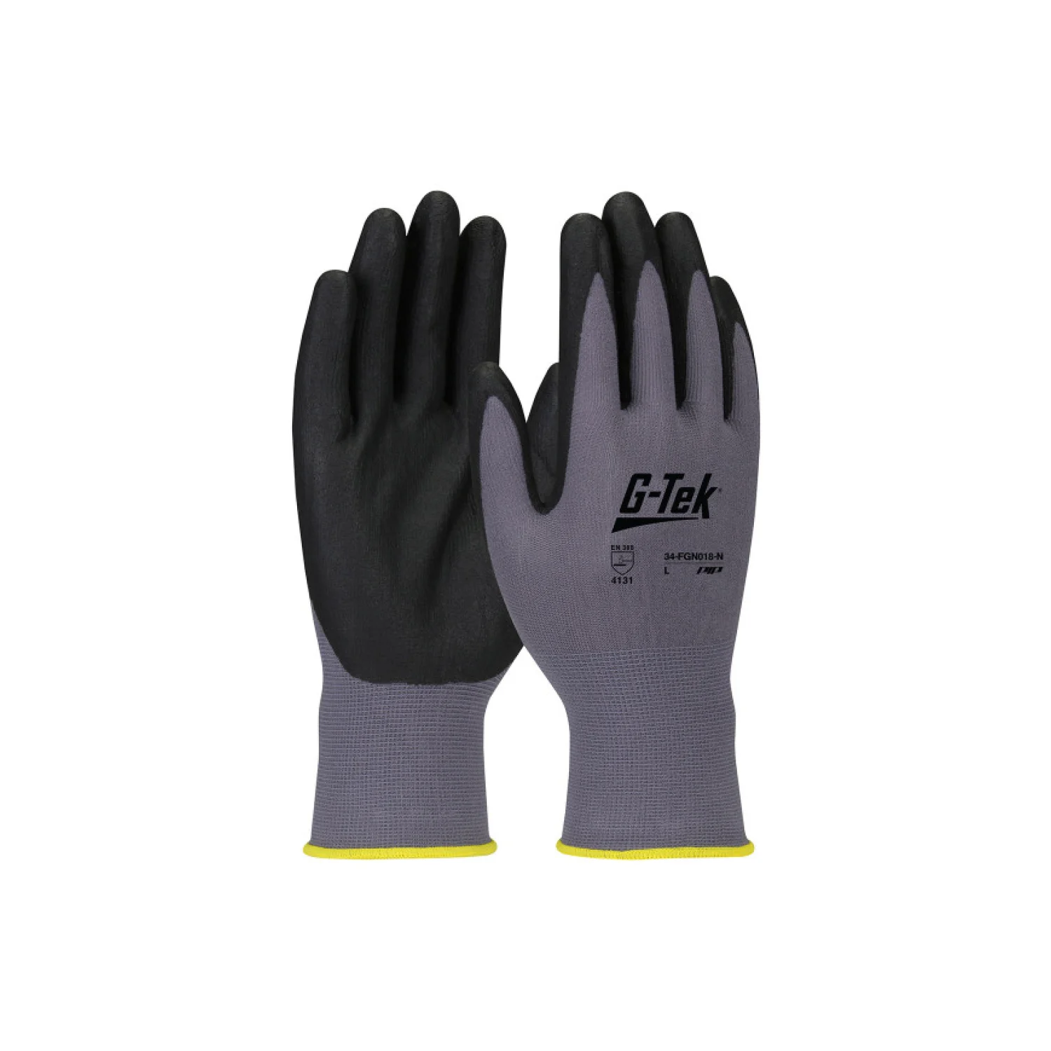 Gtek G-TEK nylon, nitril tenyérmártott munkavédelmi kesztyű fekete/szürke