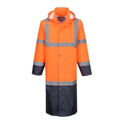 Portwest Hi-Vis Contrast Raincoat 122cm