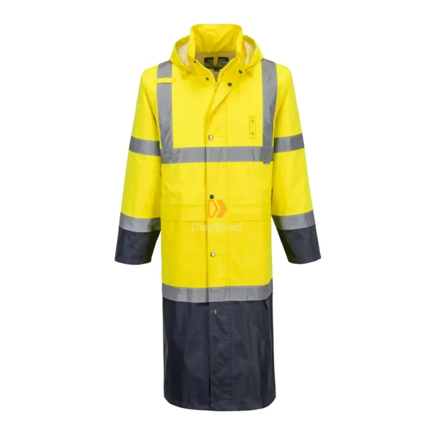 Portwest Hi-Vis Contrast Raincoat 122cm sárga/tengerészkék