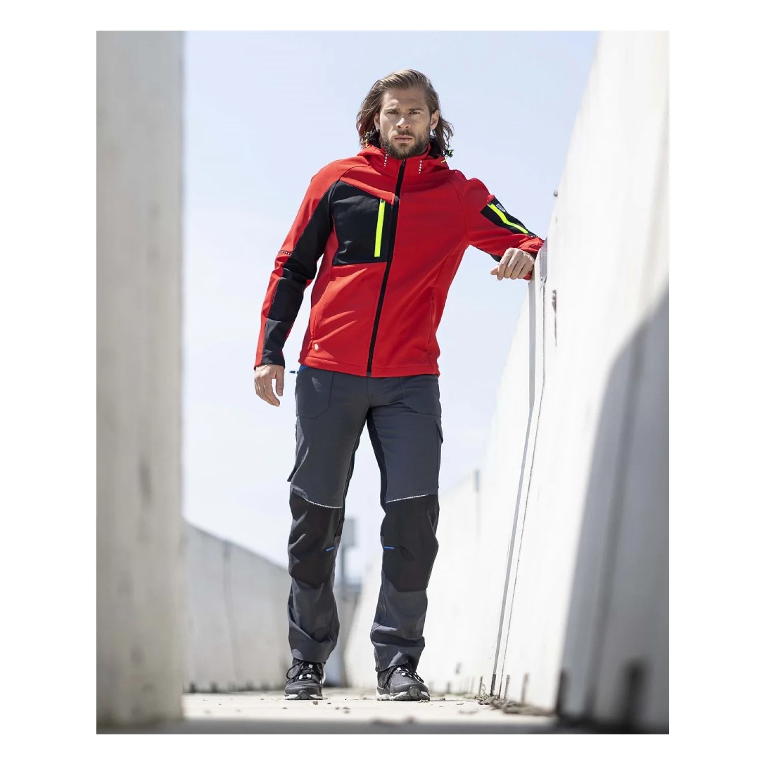 ARDON®CITYCONIC - férfi kapucnis softshell dzseki piros
