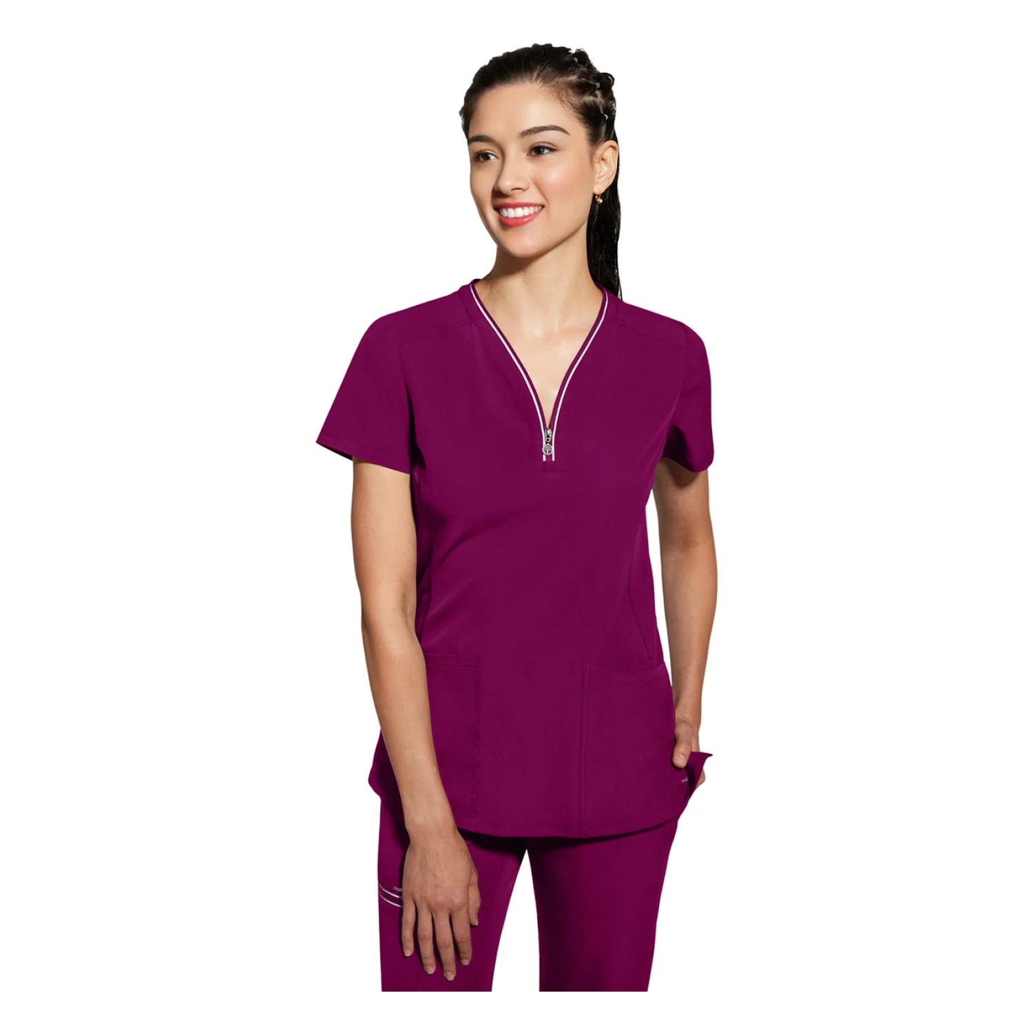 Healing Hands Women's blouse HHE2274 wine size XXL Dark red