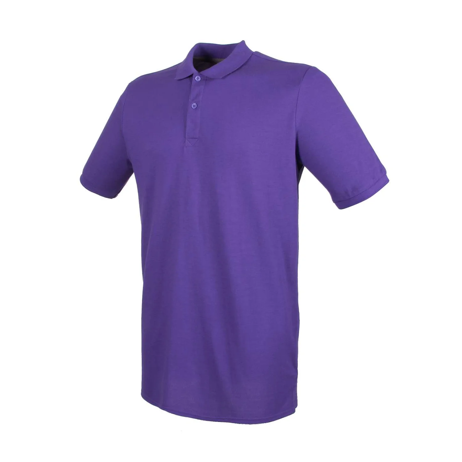 Henbury Férfi micro-fine pamut piqué galléros póló Purple