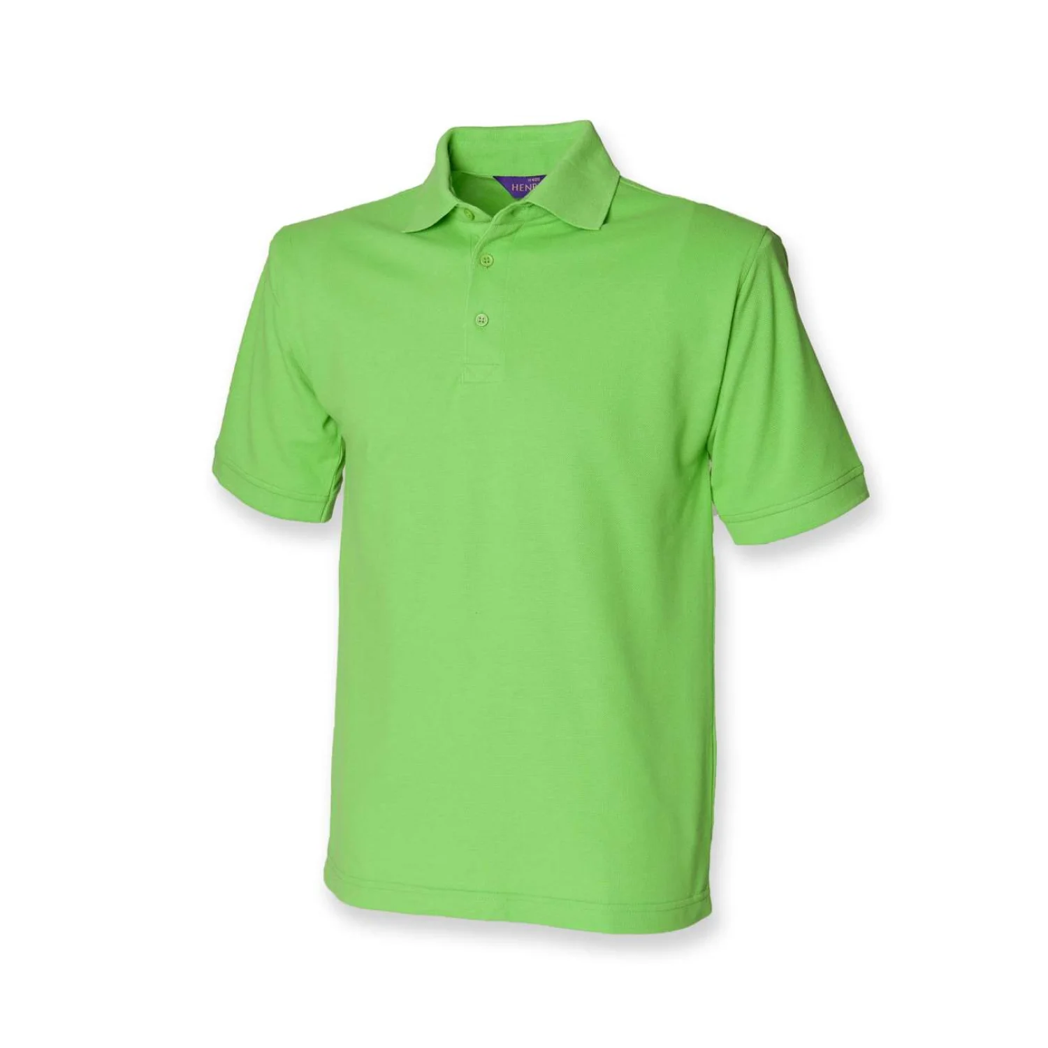 Henbury Férfi klasszikus 65/35 piqué galléros póló Bright Lime