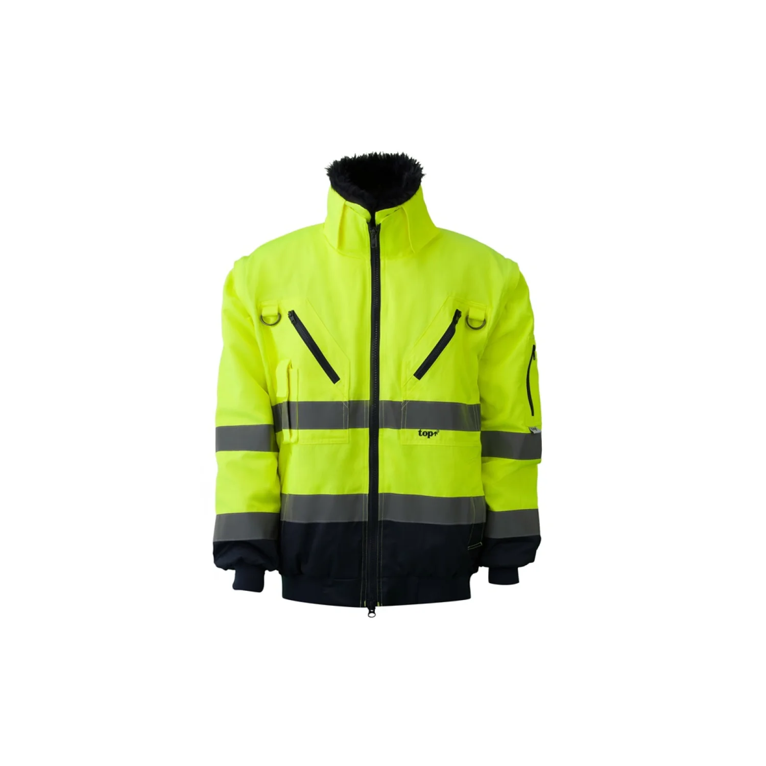TOP FALCON Fluo Hi-Vis 4 in 1 Pilóta dzseki, 55% pamut, 45% poliészter, 100% PE