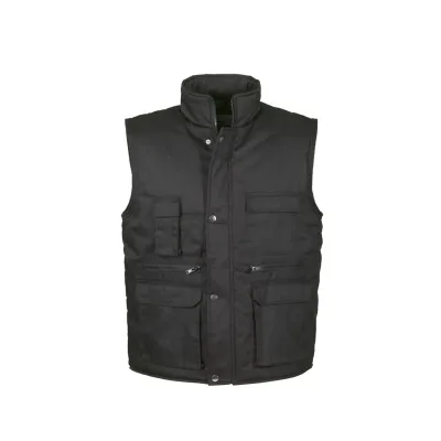 TOP VEST BASIC bélelt mellény, 80% poliészter, 20% pamut, multifunkciós zsebek