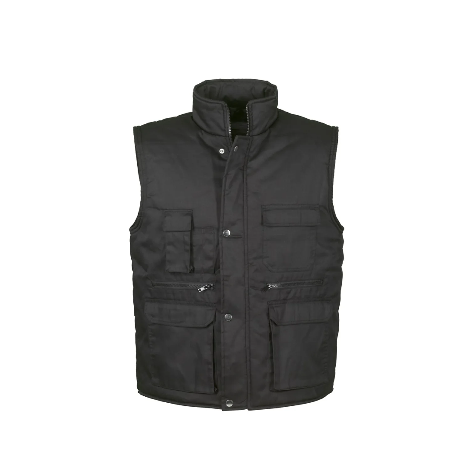 TOP VEST BASIC bélelt mellény, 80% poliészter, 20% pamut, multifunkciós zsebek
