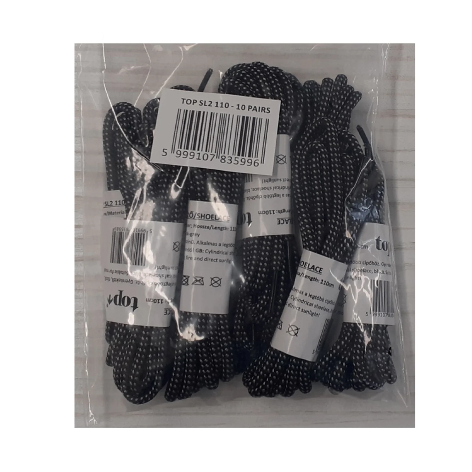 TOP cipőfűző, hengeres, strapabíró, kétszínű, 100% nylon