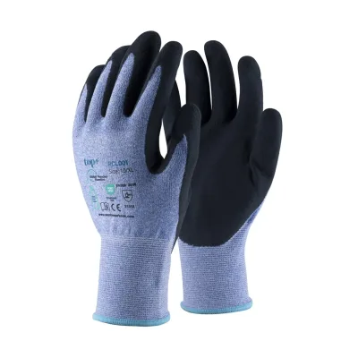 Védőkesztyű TOP RCL001 PE+spandex, habosított érdesített latex mártás