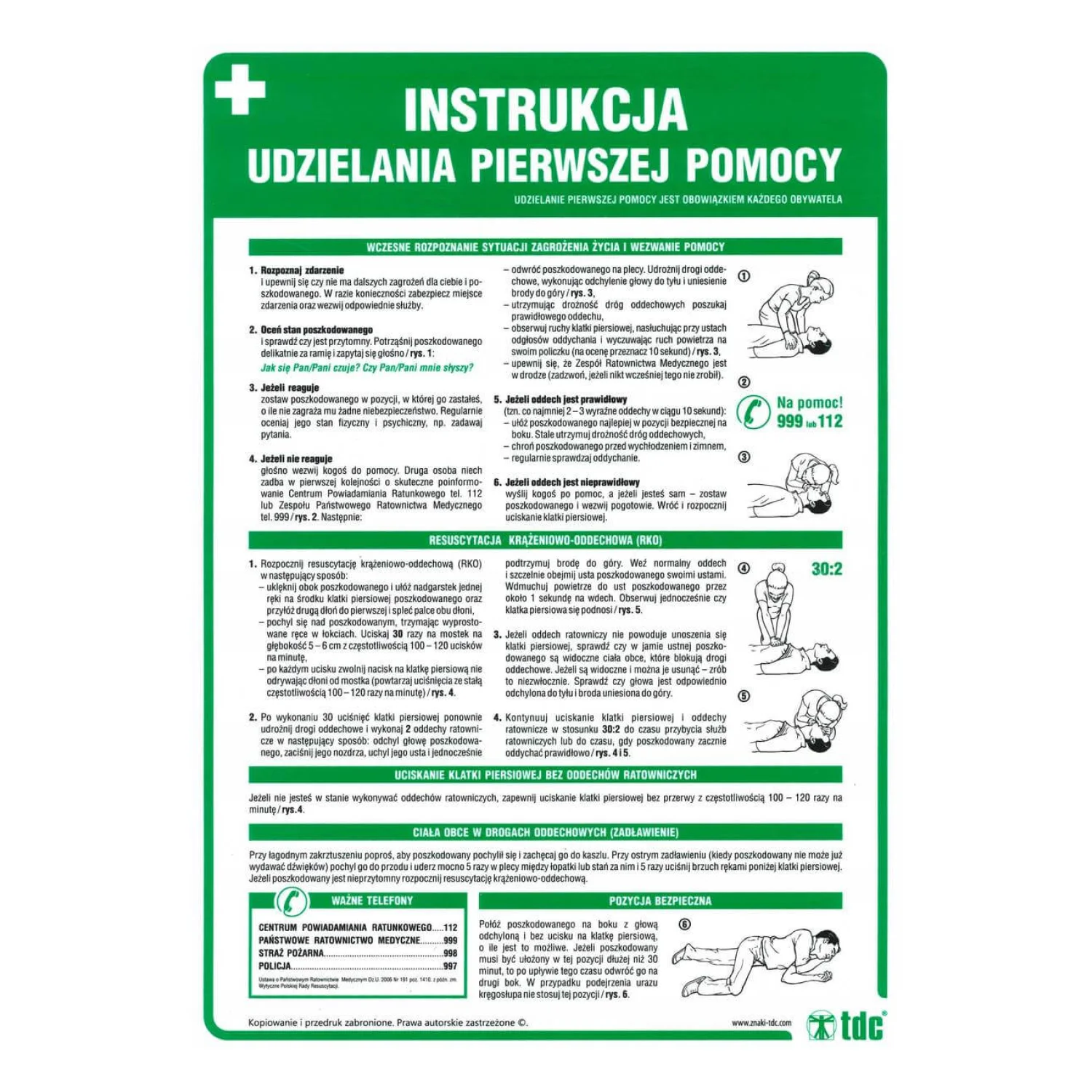 TDC Elsősegélynyújtási utasítás 24,5 x 35 - ia A11 dn cn