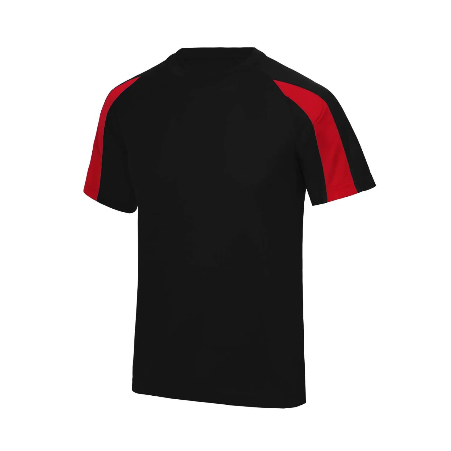 Just Cool Gyermek kontrasztos cool póló sportruházat Jet Black/Fire Red