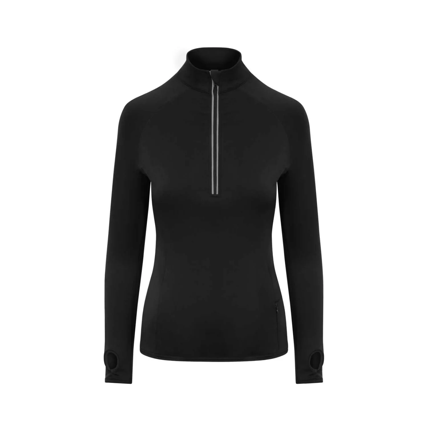 Just Cool Női cool elasztikus 1/2 cipzáras top sportruházat Jet Black