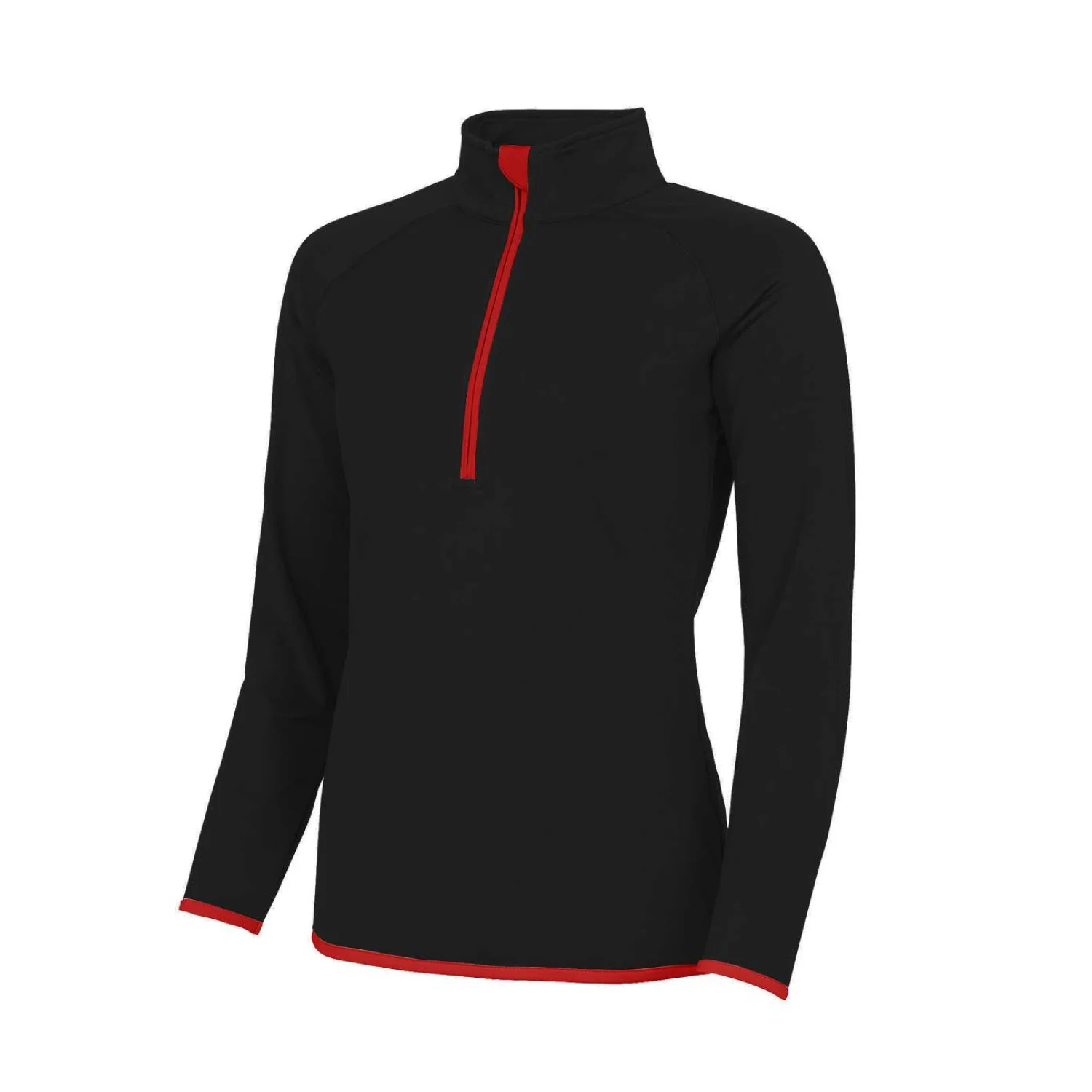 Just Cool Női cool 1/2 cipzáras pulóver sportruházat Jet Black/Fire Red